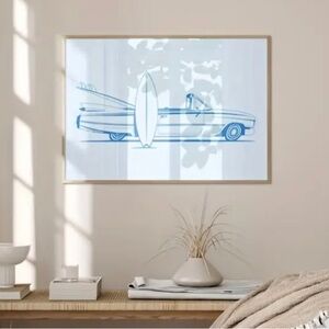 16x24 boho surfer convertible canvas art print blue